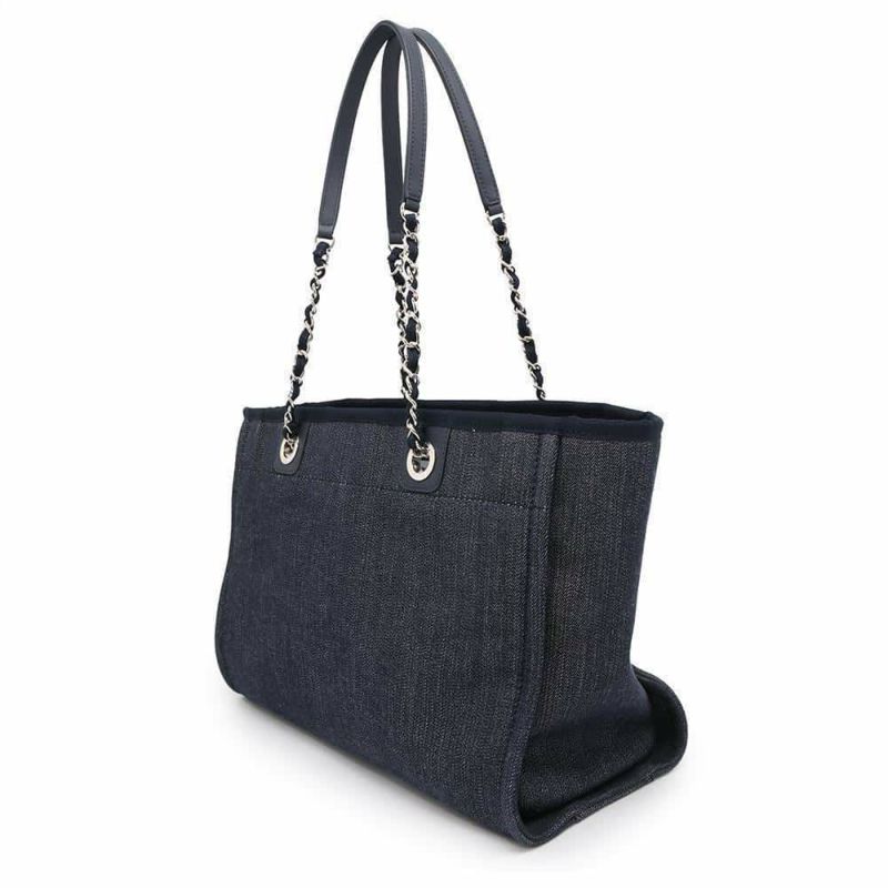 シャネル トートバッグ ドーヴィル ミディアム キャンバス スパンコール A67001 CHANEL チェーントート