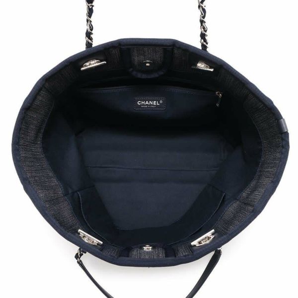 シャネル トートバッグ ドーヴィル ミディアム キャンバス スパンコール A67001 CHANEL チェーントート