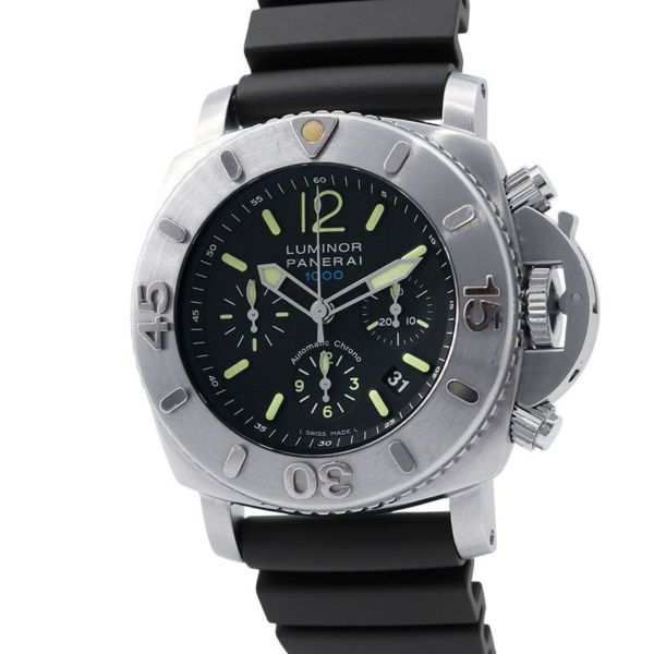 パネライ ルミノール サブマーシブル クロノグラフ 世界限定1000本 PAM00187 PANERAI 腕時計 メンズ 黒文字盤