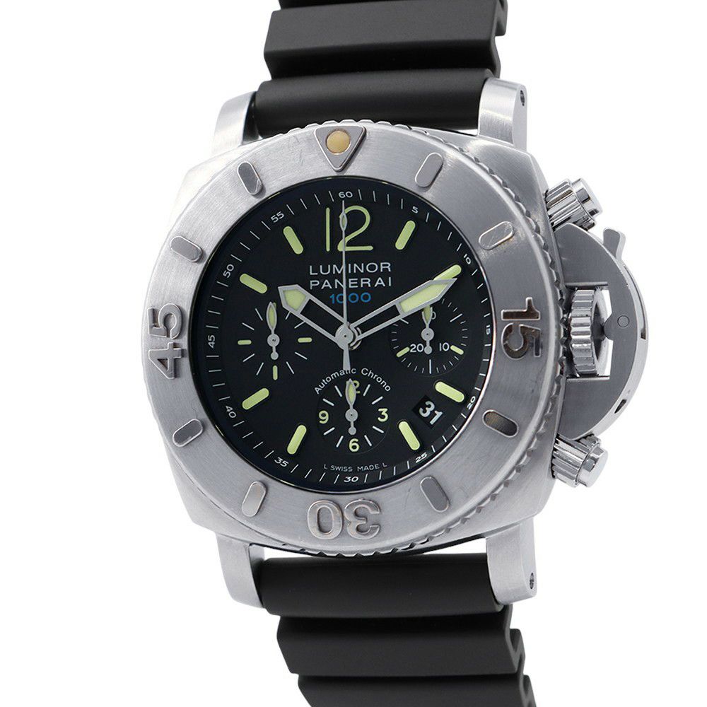 パネライ ルミノール サブマーシブル クロノグラフ 世界限定1000本 PAM00187 PANERAI 腕時計 メンズ 黒文字盤