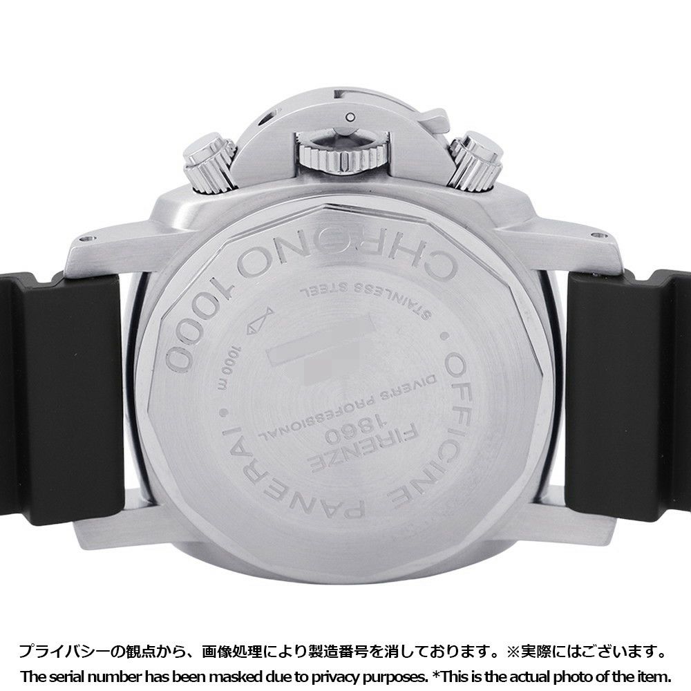 パネライ ルミノール サブマーシブル クロノグラフ 世界限定1000本 PAM00187 PANERAI 腕時計 メンズ 黒文字盤