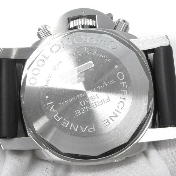 パネライ ルミノール サブマーシブル クロノグラフ 世界限定1000本 PAM00187 PANERAI 腕時計 メンズ 黒文字盤