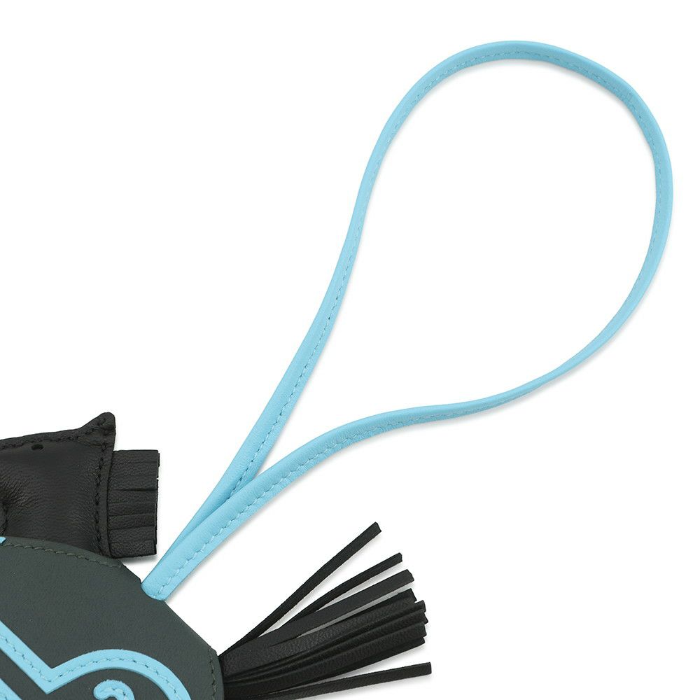 エルメス バッグチャーム ロデオ ロベオ 24 PM ブラック/ヴェールマングローブ/セレスト ラムスキン K刻印 HERMES チャーム