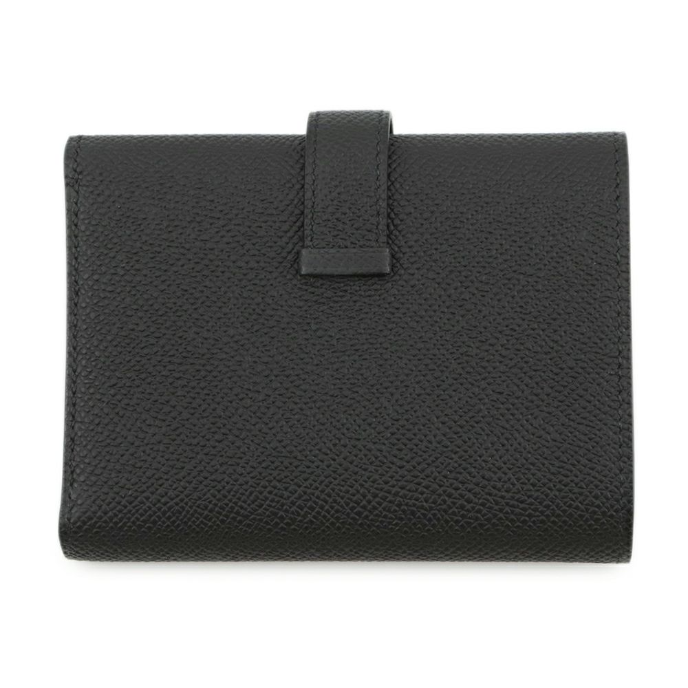 エルメス 三つ折り財布 ベアンコンビネ ブラック/シルバー金具 エプソン K刻印 HERMES 財布 黒