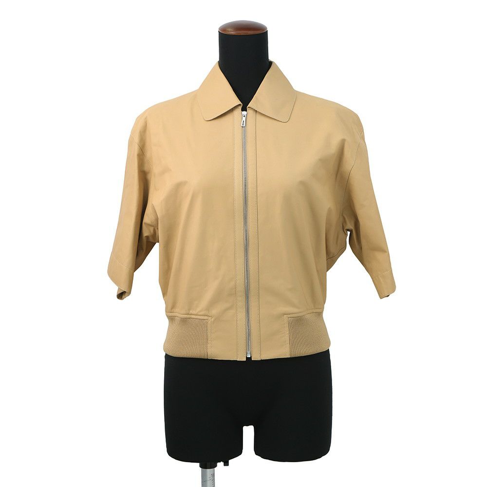 エルメス ジャケット レザー 半袖ジャケット レディースサイズ36 HERMES アウター