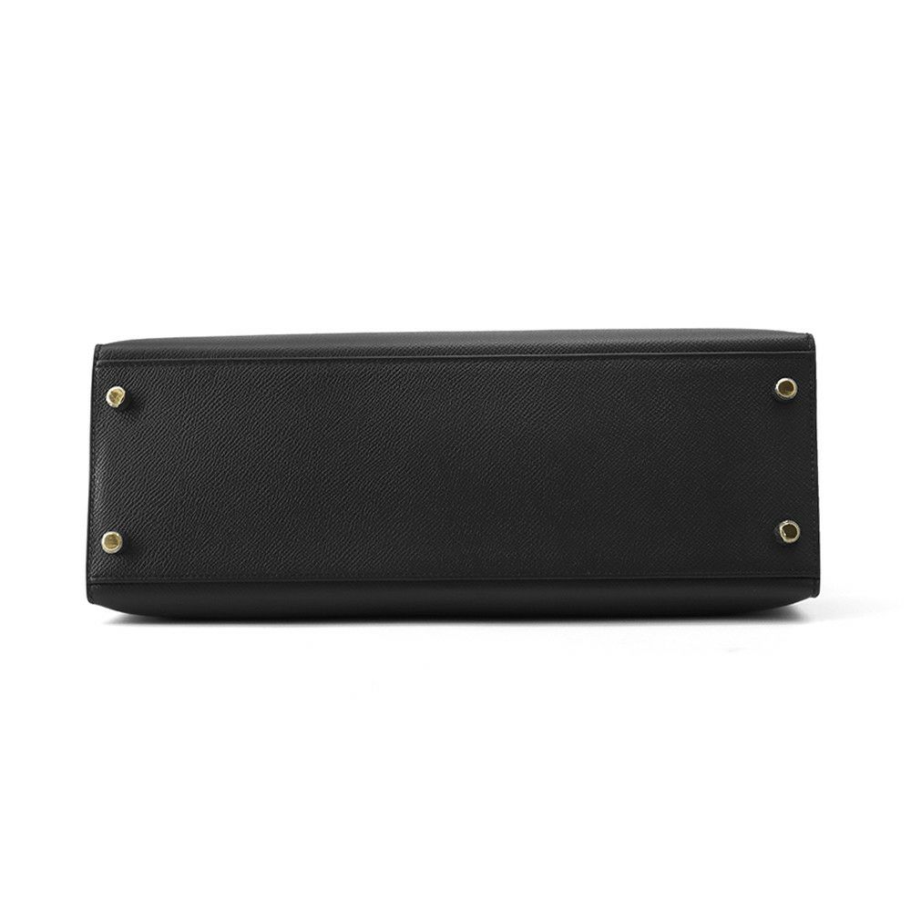 エルメス ハンドバッグ ケリー32 外縫い ブラック/ゴールド金具 エプソン □P刻印 ２wayショルダー 黒