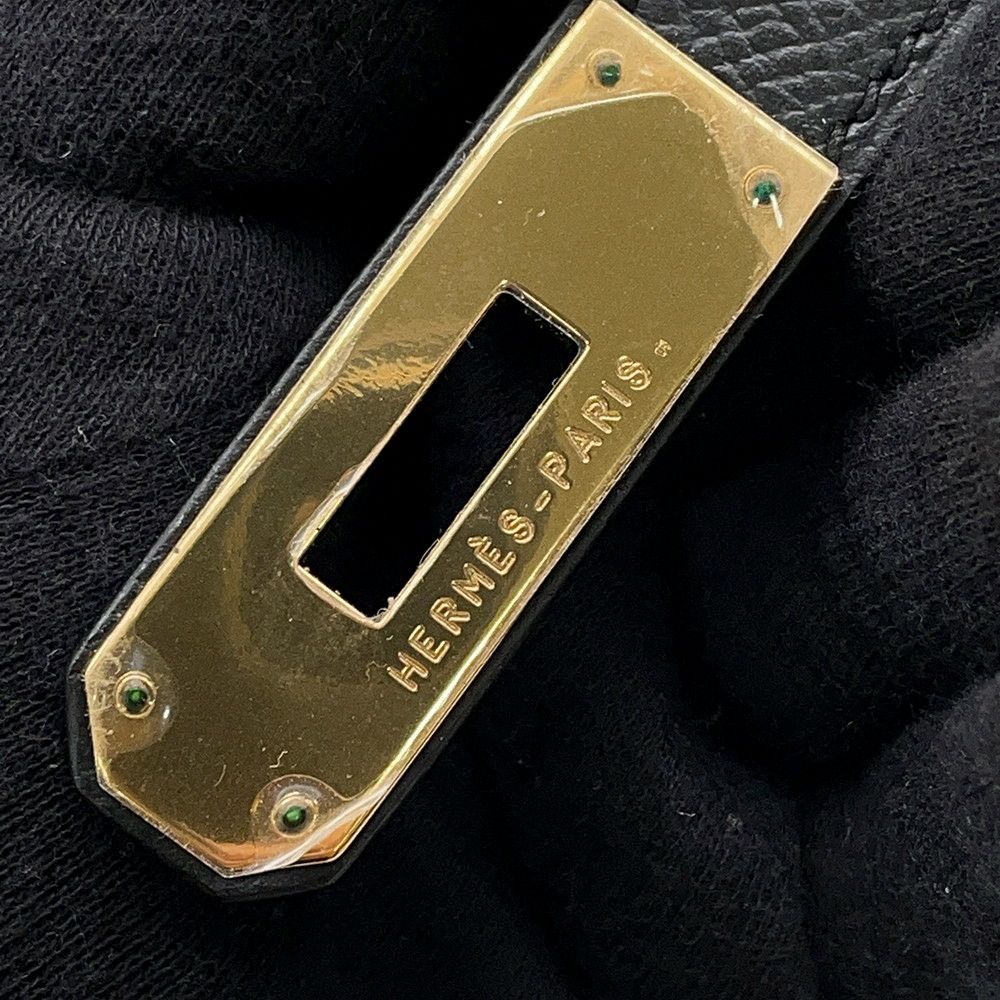 エルメス ハンドバッグ ケリー32 外縫い ブラック/ゴールド金具 エプソン □P刻印 ２wayショルダー 黒