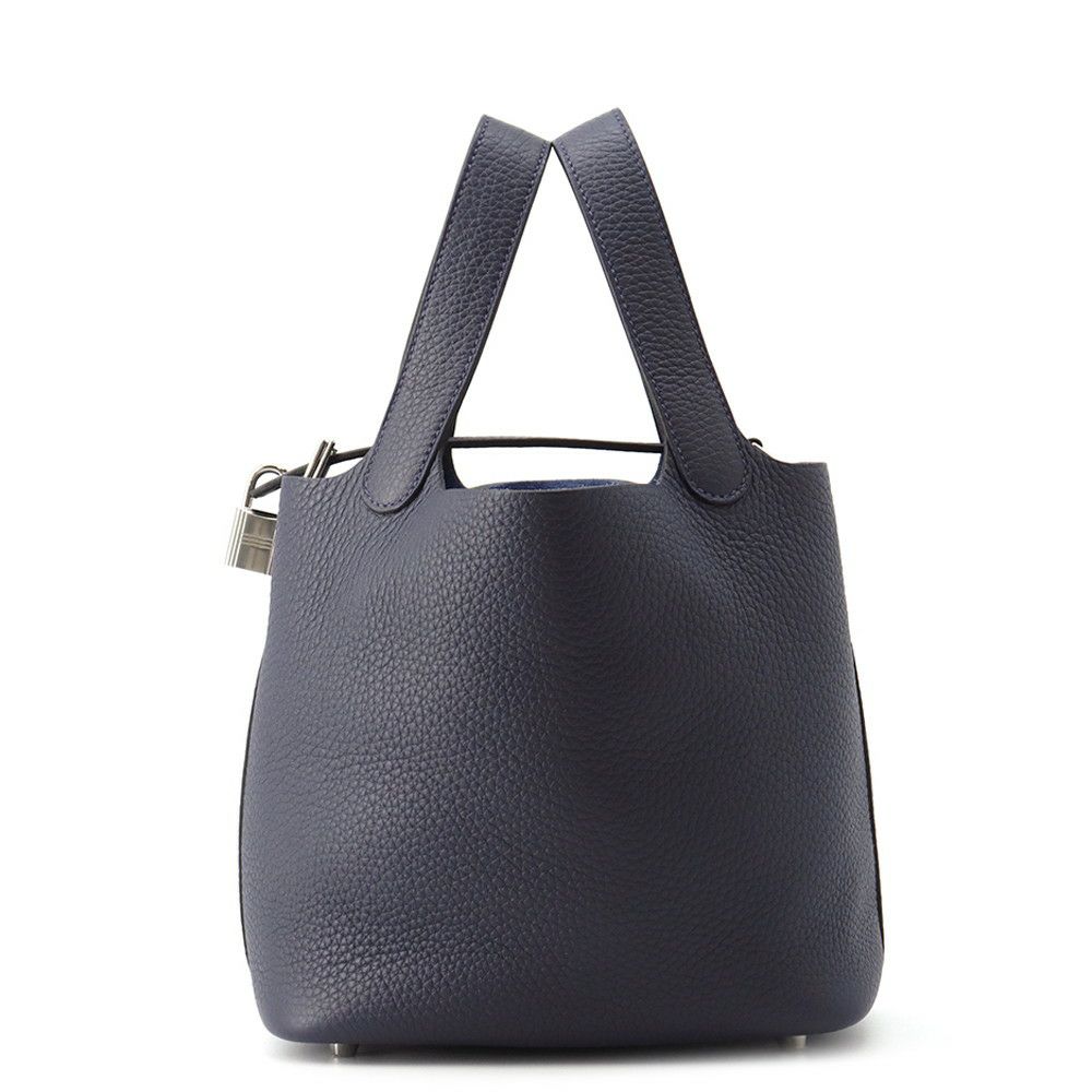 エルメス ハンドバッグ ピコタンロックPM ブルーニュイ/シルバー金具 トリヨンクレマンス K刻印