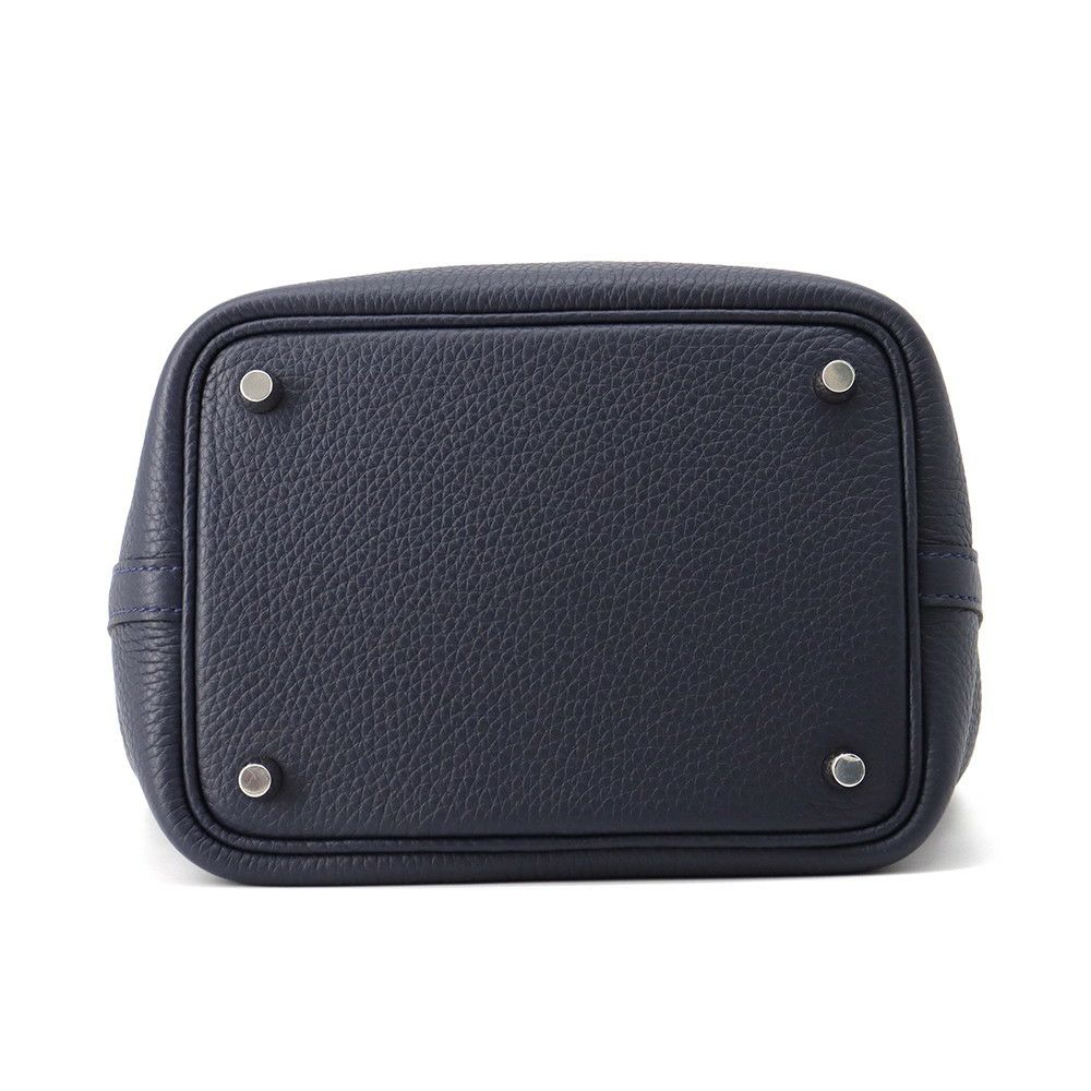 エルメス ハンドバッグ ピコタンロックPM ブルーニュイ/シルバー金具 トリヨンクレマンス K刻印