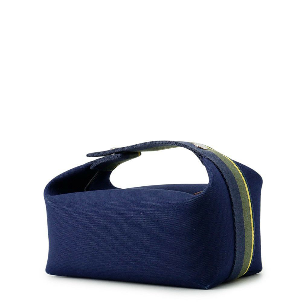 エルメス ポーチ ブリッド・ア・ブラックPM Hパヴィヨン マリン/シルバー金具 キャンバス HERMES バッグ 小物入れ