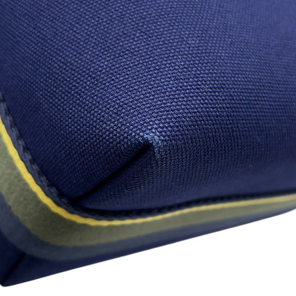 エルメス ポーチ ブリッド・ア・ブラックPM Hパヴィヨン マリン/シルバー金具 キャンバス HERMES バッグ 小物入れ