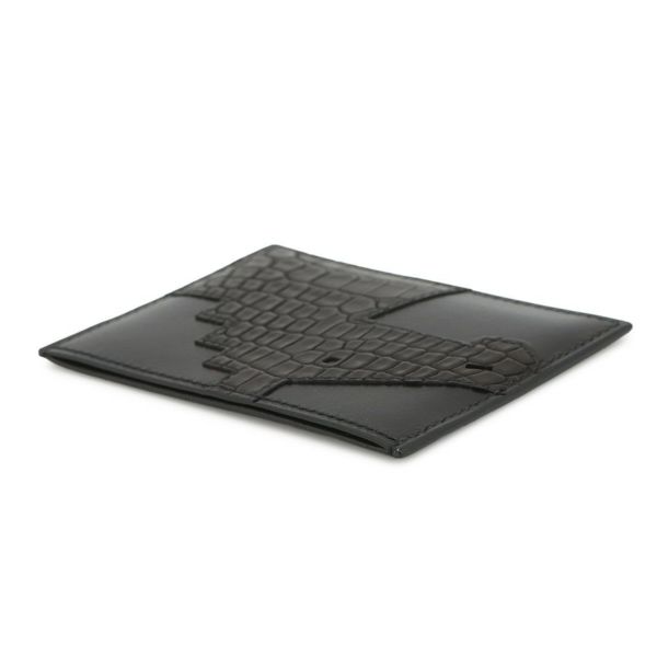 エルメス カードケース シュバル ピクト ブラック ボックスカーフ/アリゲーターマット K刻印 黒