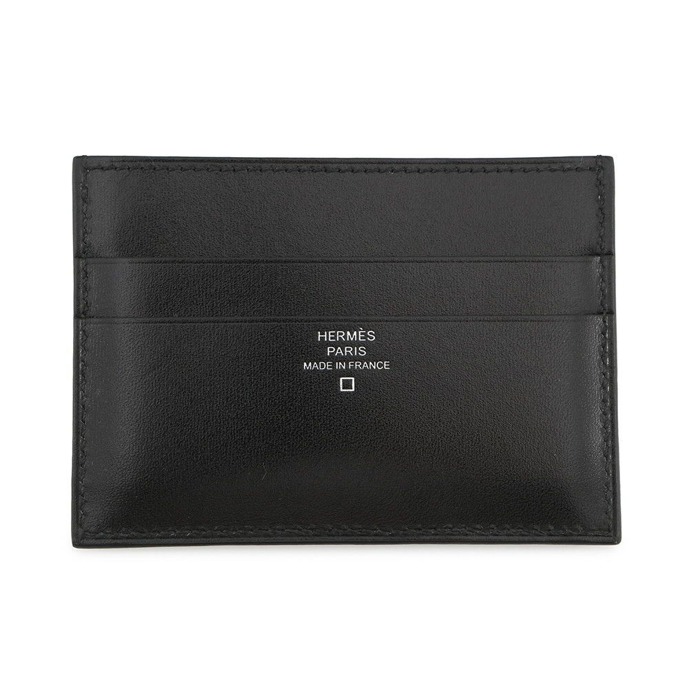 エルメス カードケース シュバル ピクト ブラック ボックスカーフ/アリゲーターマット K刻印 黒