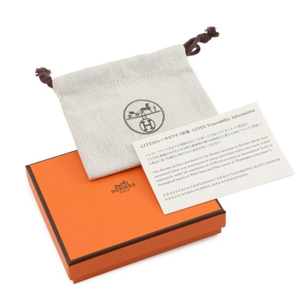 エルメス カードケース シュバル ピクト ブラック ボックスカーフ/アリゲーターマット K刻印 黒