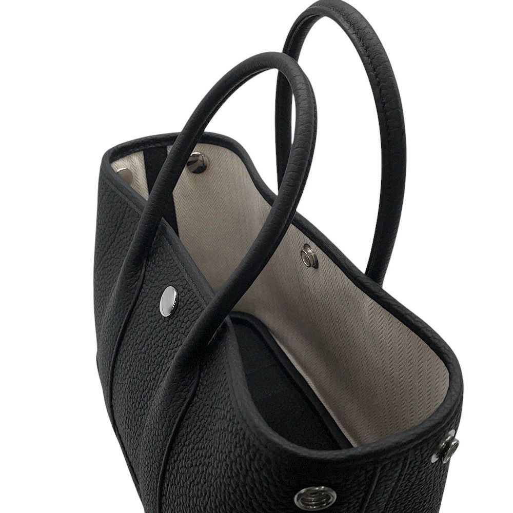 エルメス トートバッグ ネオ・ガーデン 23 ガーデンパーティ ブラック/シルバー金具 ネゴンダ K刻印 HERMES 黒