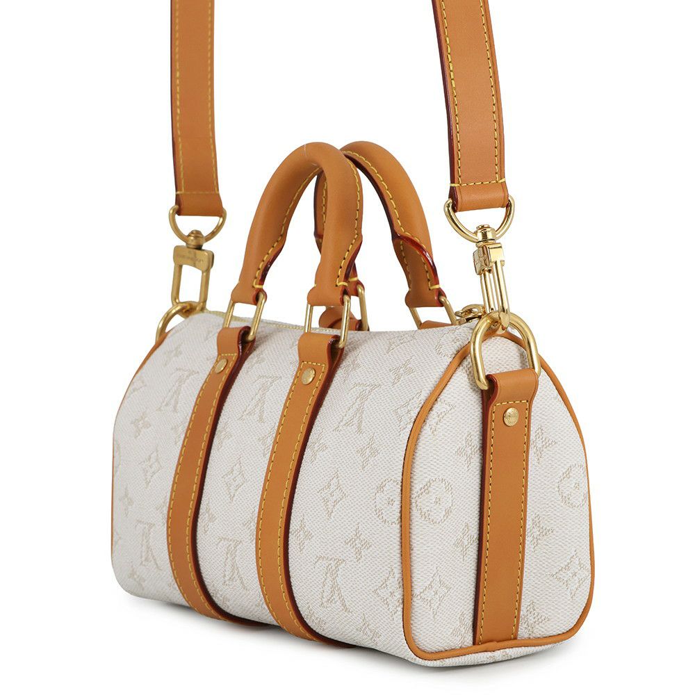 ルイヴィトン ハンドバッグ モノグラム・ヘリテージ キーポル・バンドリエール25 M15076 2wayショルダーバッグ 白