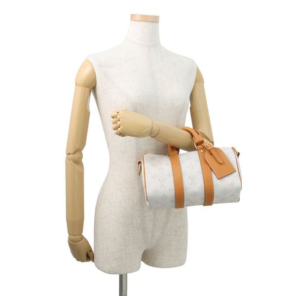 ルイヴィトン ハンドバッグ モノグラム・ヘリテージ キーポル・バンドリエール25 M15076 2wayショルダーバッグ 白