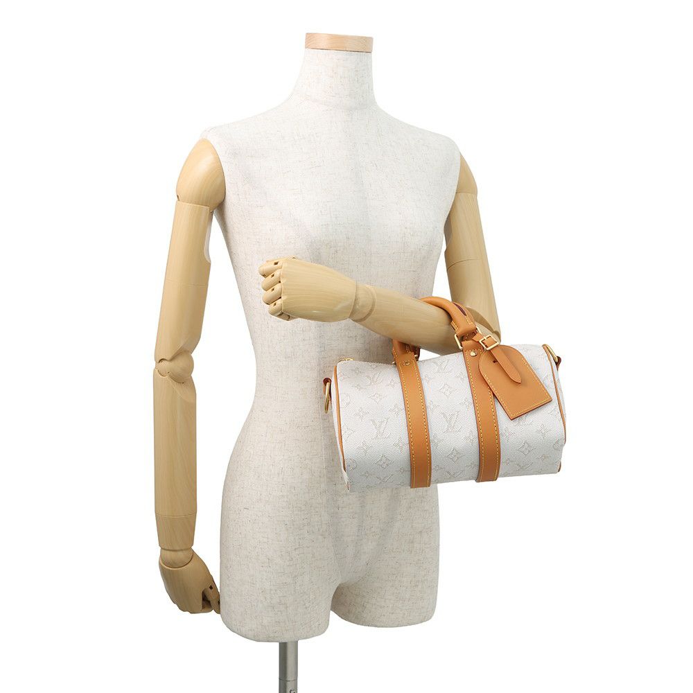 ルイヴィトン ハンドバッグ モノグラム・ヘリテージ キーポル・バンドリエール25 M15076 2wayショルダーバッグ 白