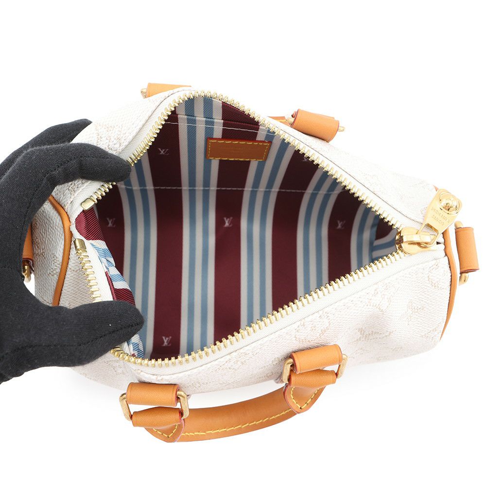 ルイヴィトン ハンドバッグ モノグラム・ヘリテージ キーポル・バンドリエール25 M15076 2wayショルダーバッグ 白