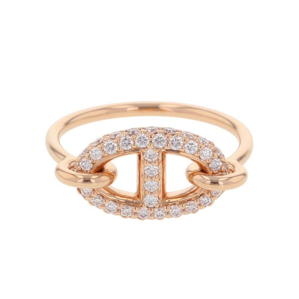 エルメス リング ファランドール リング ダイヤモンド 48P 計0.45ct K18PGピンクゴールド リングサイズ51 HERMES Farandole ring