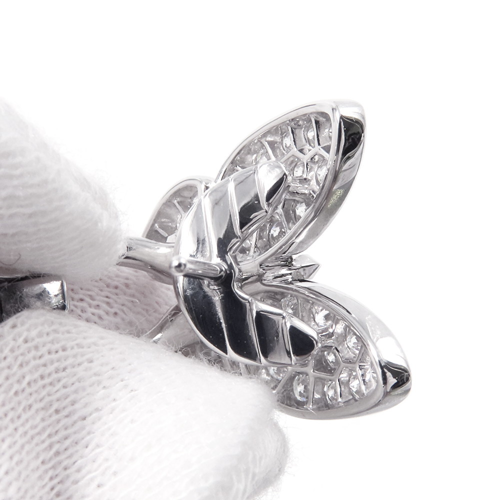 ヴァンクリ ピアス ドゥ パピヨン ピンクサファイア 34P 計0.88ct/ダイヤ 36P 計0.99ct K18WG/K18PG VCARO3M600