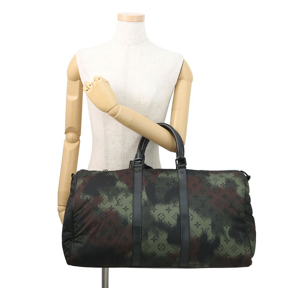 ルイヴィトン ボストンバッグモノグラム・カモフラージュ キーポル・バンドリエール50 M41416 トラベル 旅行バッグ 黒