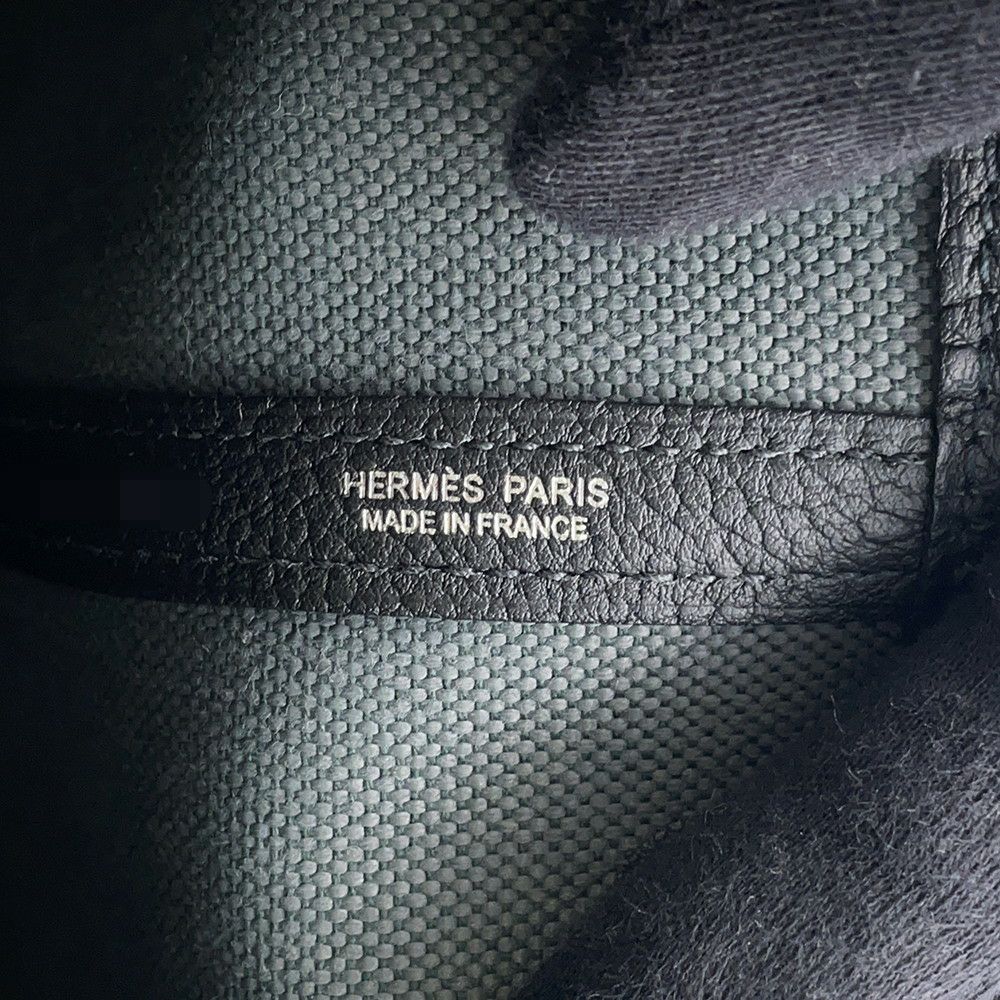 エルメス トートバッグ ガーデンパーティTPM ヴェールマングローブ/ブラック/シルバー金具 トワルミリタリー/ネゴンダ K刻印