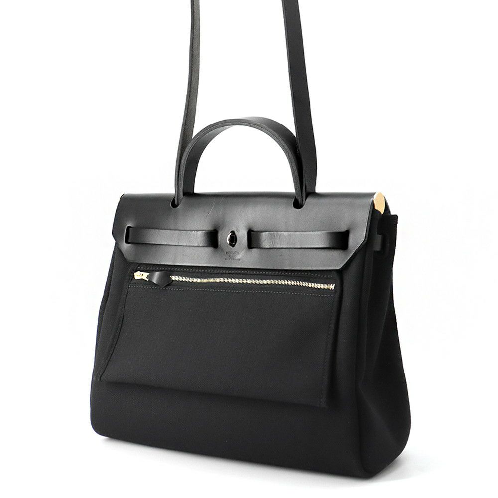 エルメス エールバッグジップPM ルトゥルネ ブラック/ゴールド金具 トワルミリタリー / ヴァッシュハンター Z刻印 黒