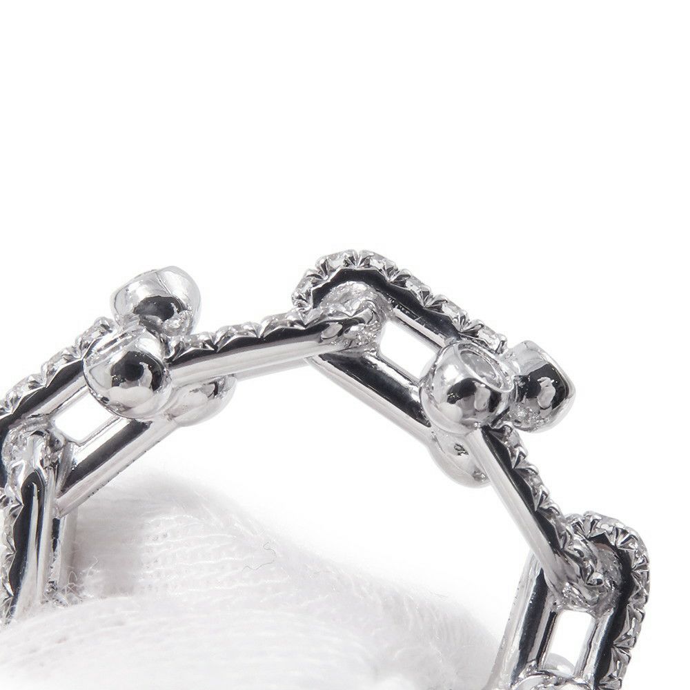 ティファニー リング ハードウェア スモール リンク リング ダイヤモンド 計1.28ct K18WG サイズ約9号 72671449 Tiffany&Co. 指輪