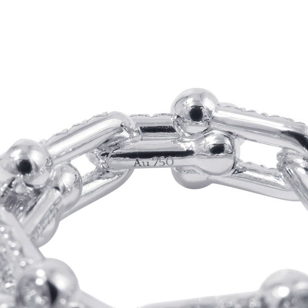 ティファニー リング ハードウェア スモール リンク リング ダイヤモンド 計1.28ct K18WG サイズ約9号 72671449 Tiffany&Co. 指輪