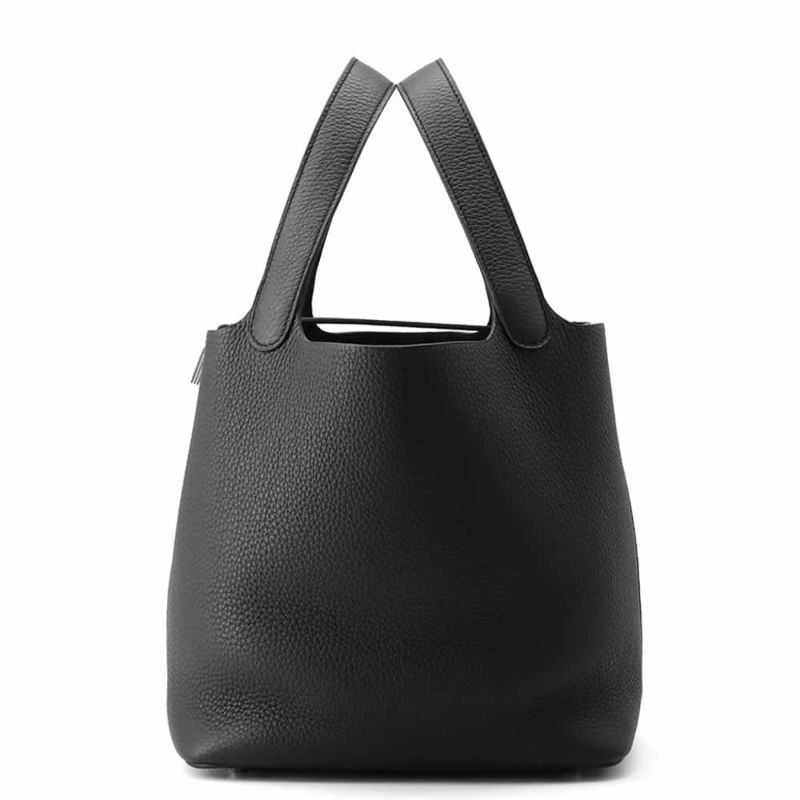 エルメス ハンドバッグ ピコタンロックMM ブラック/シルバー金具 トリヨンクレマンス W刻印