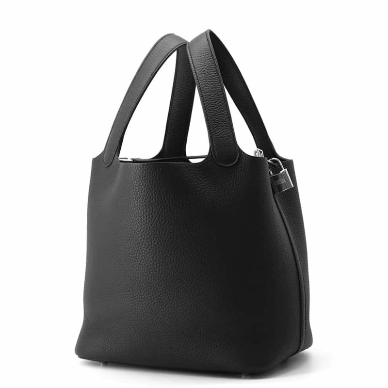 エルメス ハンドバッグ ピコタンロックMM ブラック/シルバー金具 トリヨンクレマンス W刻印