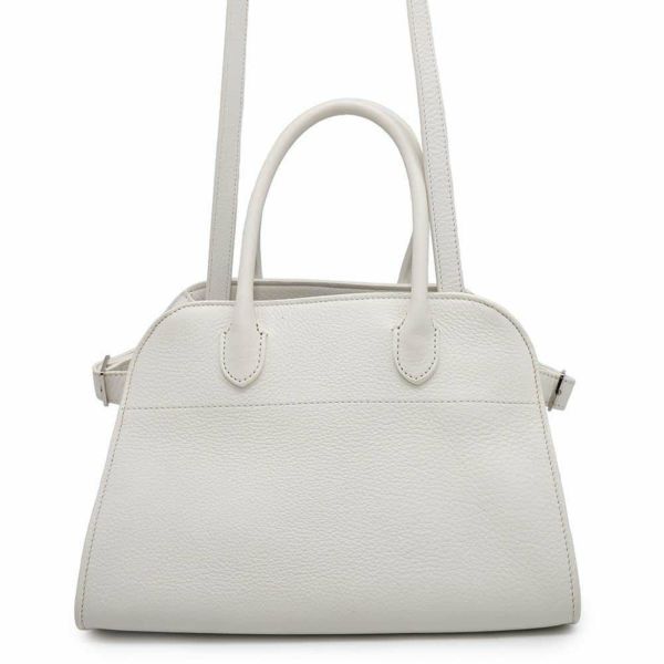 ザ ロウ ハンドバッグ ソフトマルゴー10 カーフレザー W1190 THE ROW 2wayショルダーバッグ 白