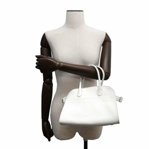 ザ ロウ ハンドバッグ ソフトマルゴー10 カーフレザー W1190 THE ROW 2wayショルダーバッグ 白