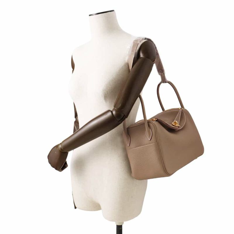 エルメス ハンドバッグ リンディ 26 エトゥープ/ゴールド金具 トリヨンクレマンス W刻印