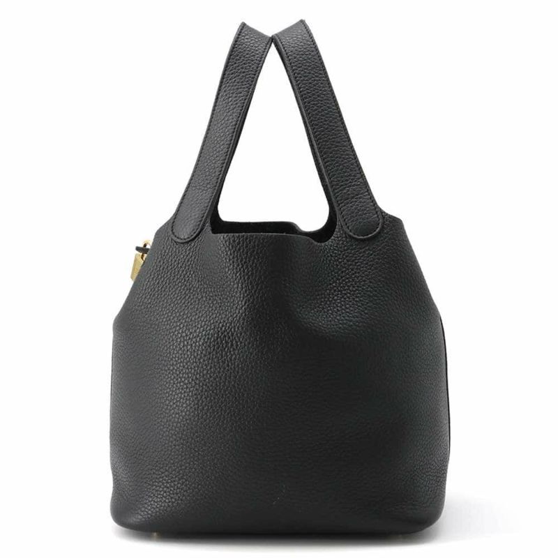 エルメス ハンドバッグ ピコタンロックMM ブラック/ゴールド金具 トリヨンクレマンス W刻印