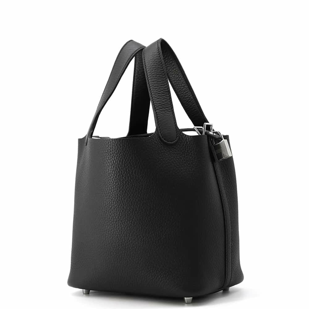 エルメス ハンドバッグ ピコタンロックPM ブラック/シルバー金具 トリヨンクレマンス W刻印 黒