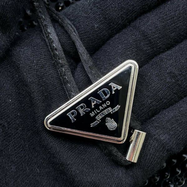 プラダ ハンドバッグ クリスタル サテン ミニバッグ 1BE067 2AW PRADA 2wayショルダーバッグ 黒