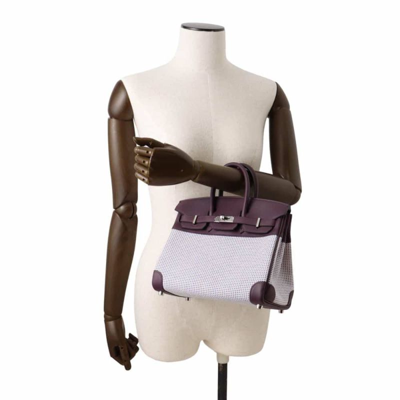 エルメス バーキン25 カシス/シルバー金具 トワルキャドリーユ/スイフト B刻印 HERMES Birkin ハンドバッグ