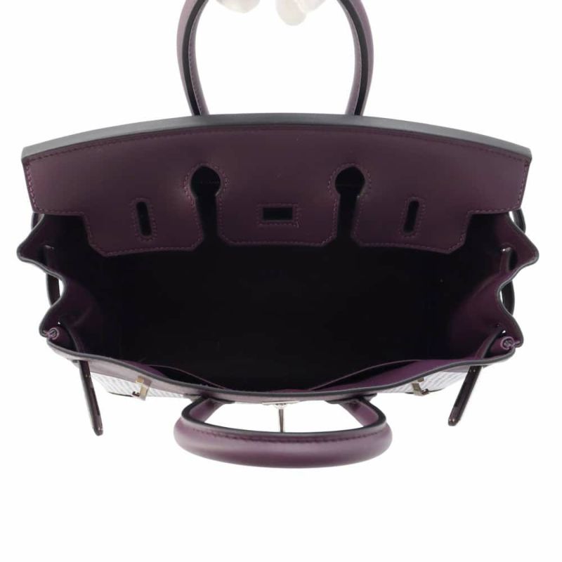 エルメス バーキン25 カシス/シルバー金具 トワルキャドリーユ/スイフト B刻印 HERMES Birkin ハンドバッグ