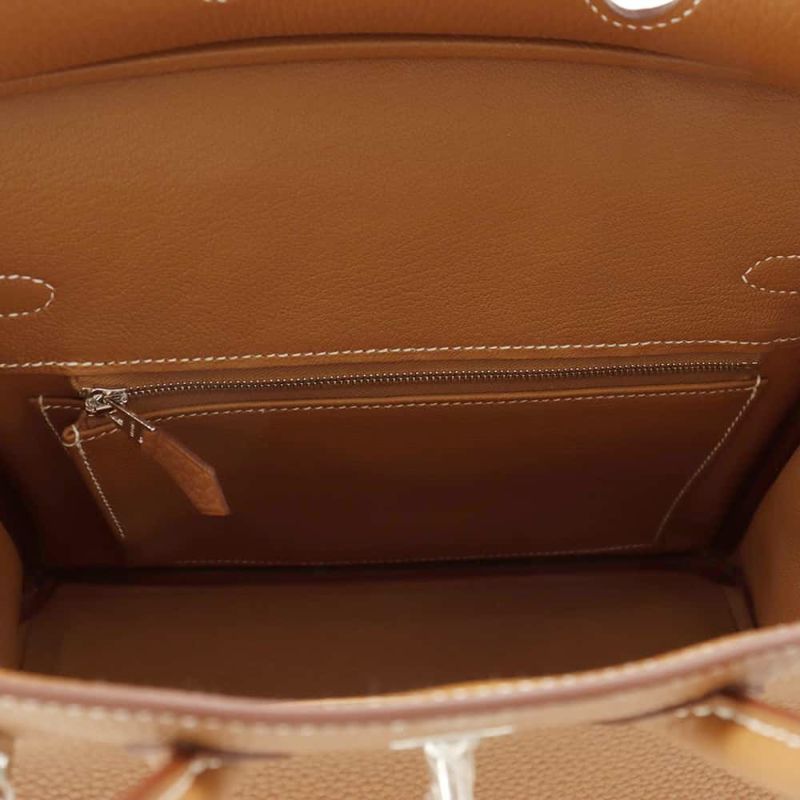 エルメス バーキン25 ゴールド/シルバー金具 トゴ W刻印 HERMES Birkin ハンドバッグ