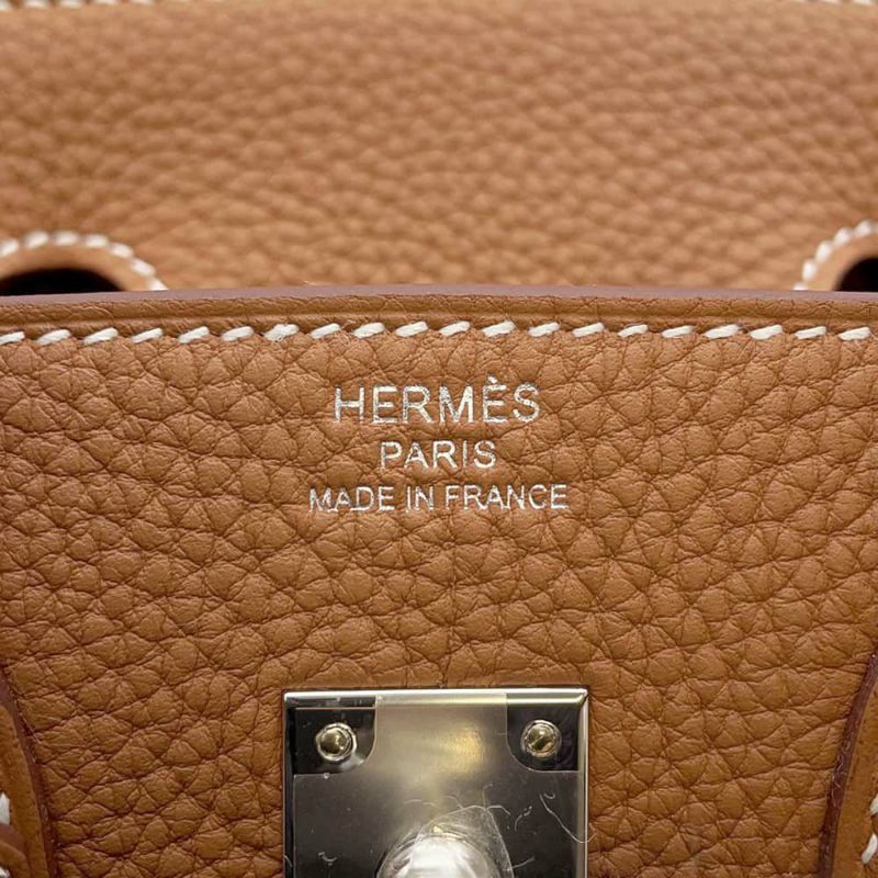 エルメス バーキン25 ゴールド/シルバー金具 トゴ W刻印 HERMES Birkin ハンドバッグ