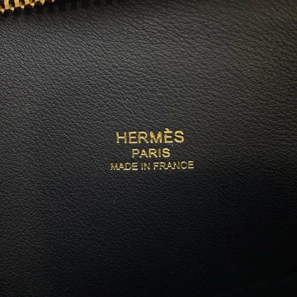 エルメス ボリード1923 25 ブラック/ゴールド金具 エプソン W刻印 HERMES 2wayショルダー 黒