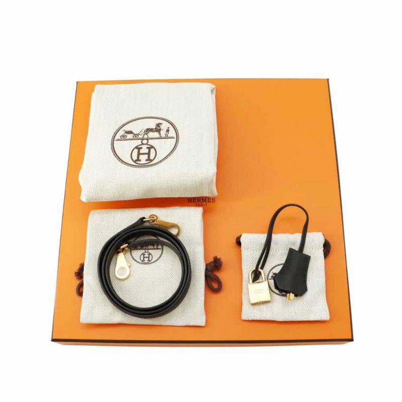 エルメス ボリード1923 25 ブラック/ゴールド金具 エプソン W刻印 HERMES 2wayショルダー 黒