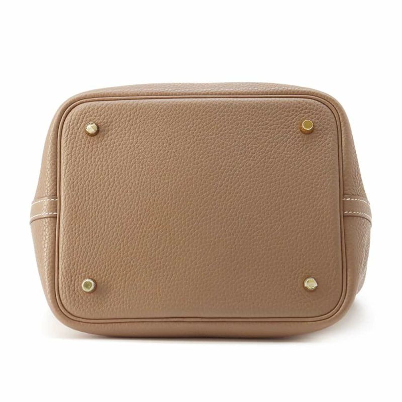 エルメス ハンドバッグ ピコタンロックMM エトゥープ/ゴールド金具 トリヨンクレマンス C刻印