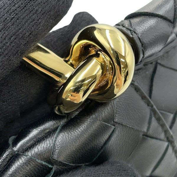 ボッテガヴェネタ ショルダーバッグ イントレチャート ソルティス ミニ ラムスキン 796378 BOTTEGA VENETA 黒