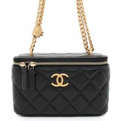 シャネル チェーンショルダーバッグ マトラッセ ココマーク バニティバッグ ラムスキン CHANEL ヴァニティバッグ 黒 安心保証 |  中古・新品ブランド販売ギャラリーレア公式通販