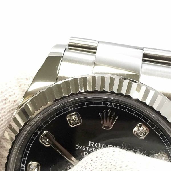 ロレックス デイトジャスト41 SS/K18WG 10PD ランダムシリアル ルーレット 126334G ROLEX 黒文字盤