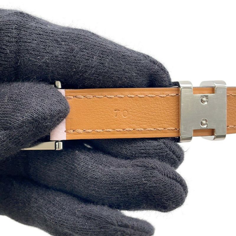 エルメス ベルト ポップアッシュ15 モーブペール/チャイ/シルバー金具 エプソン B刻印 サイズ70 ソルド品