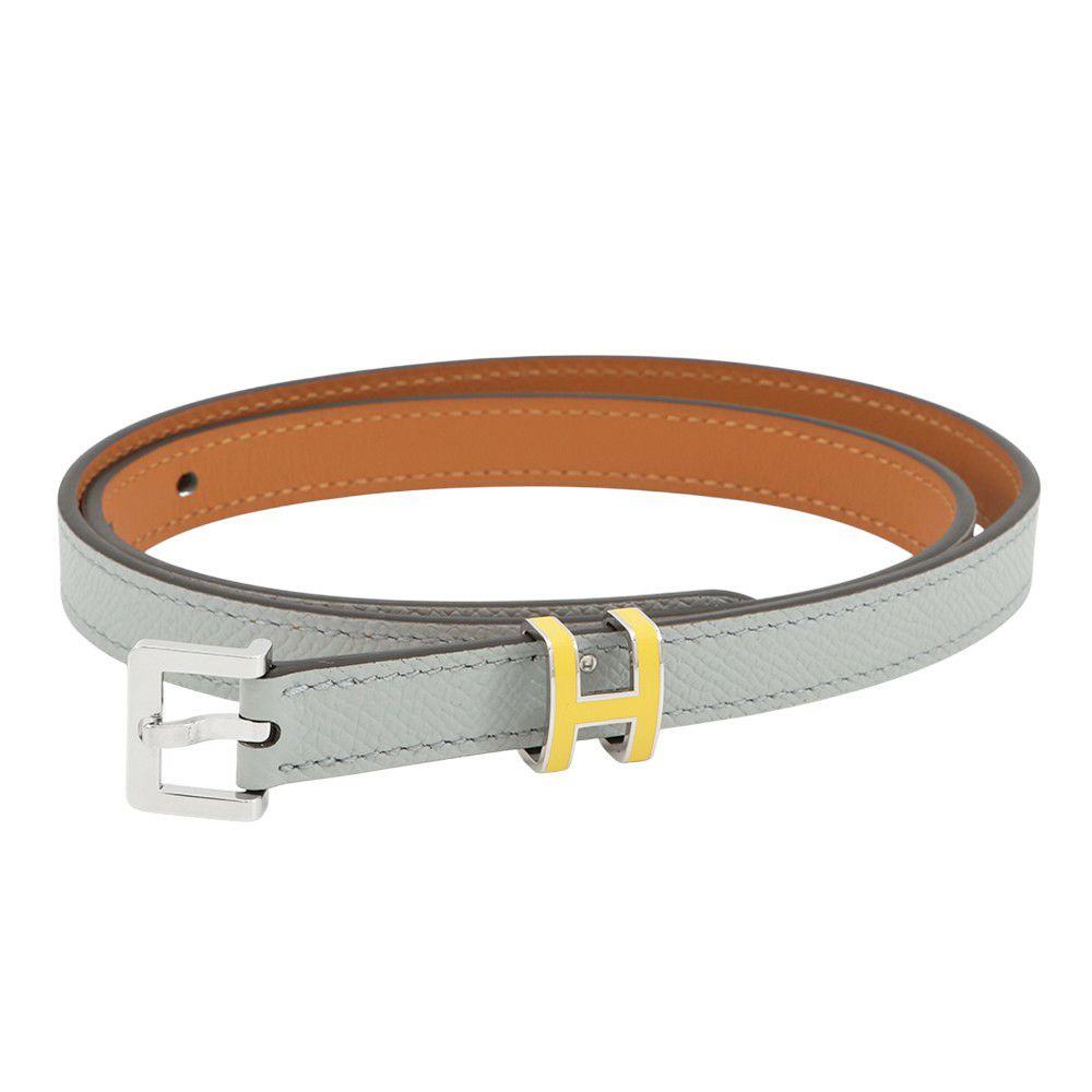 エルメス ポップH ベルト ブルーグラシエ/ジョーヌ/シルバー金具 エプソン B刻印 サイズ70 ソルド品